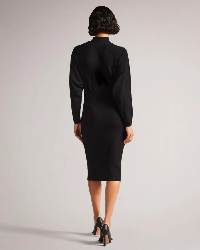 Cocoon Midi Dress Black Women Ted Baker Clothing Cocoon Midi Dress Black Women Ted Baker Clothing