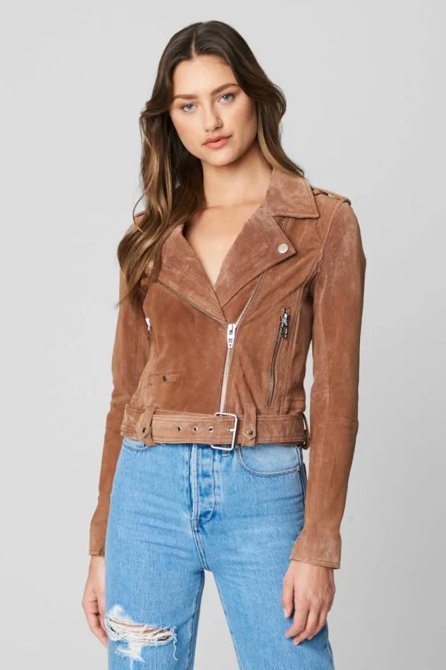 Coffee Bean Moto Jacket Women Blank NYC Jackets