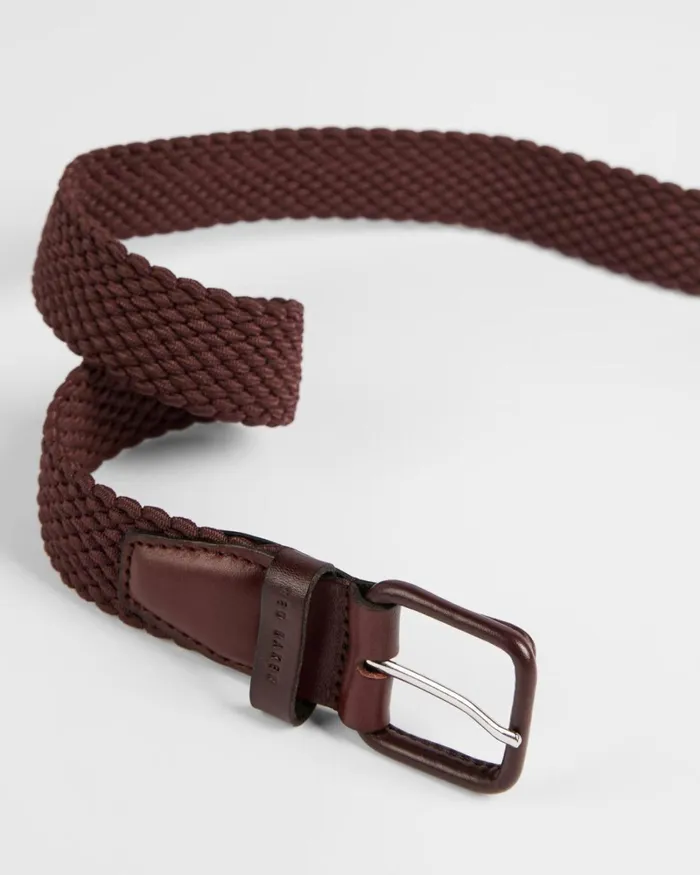 Colour Drench Elastic Belt Oxblood Men Ted Baker Belts