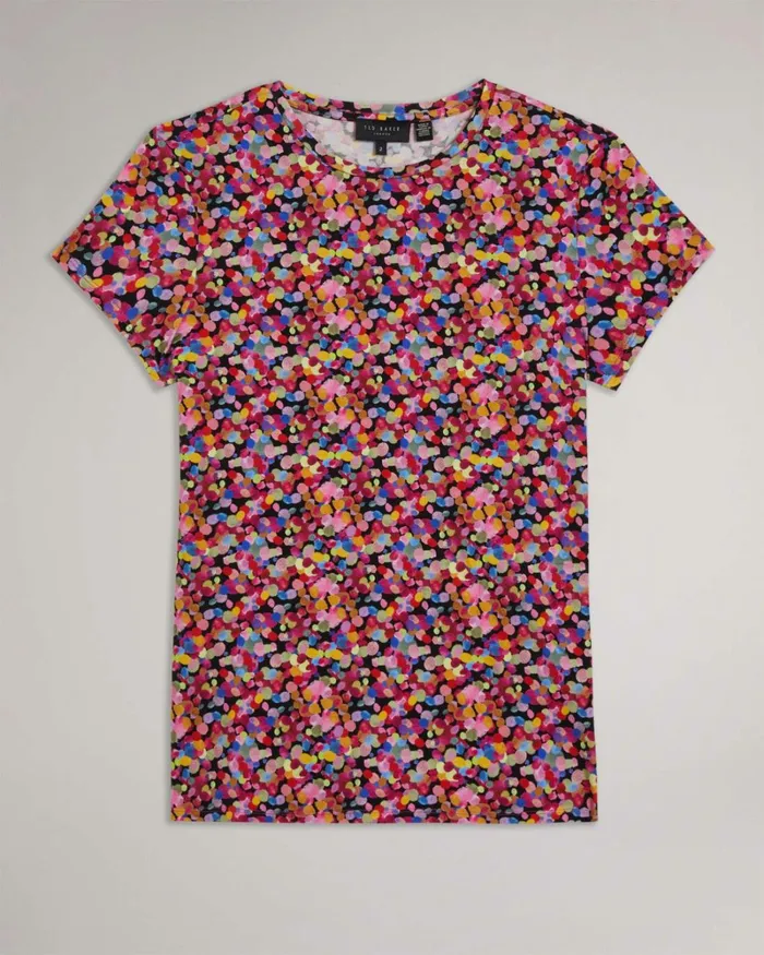 Confetti Print TShirt Black Women Ted Baker Clothing