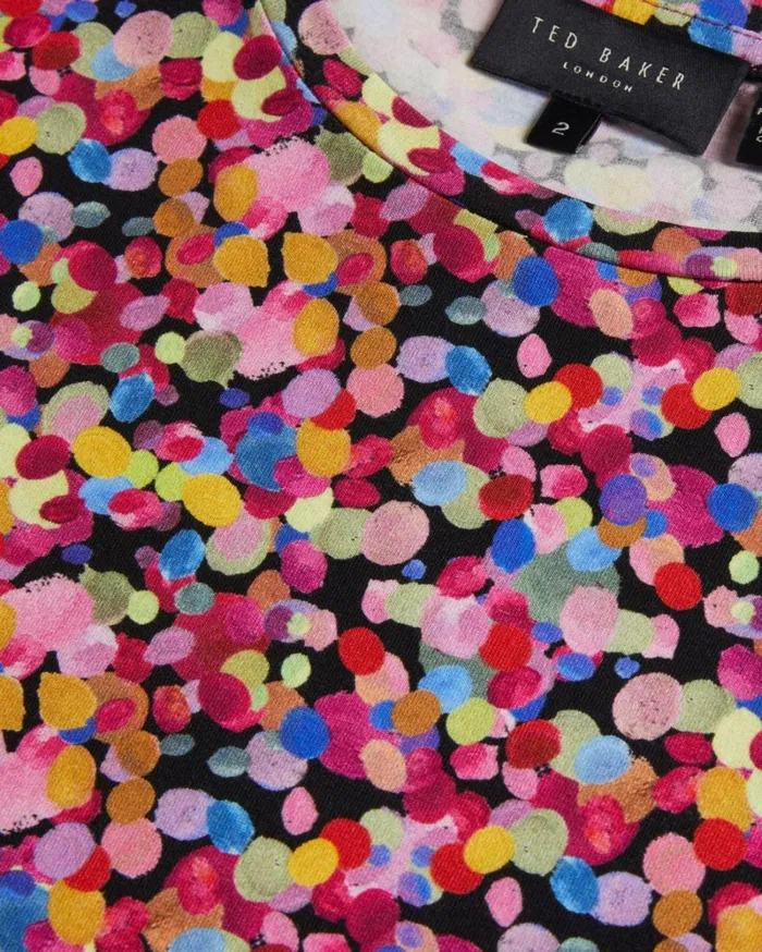 Confetti Print TShirt Black Women Ted Baker Clothing Confetti Print TShirt Black Women Ted Baker Clothing