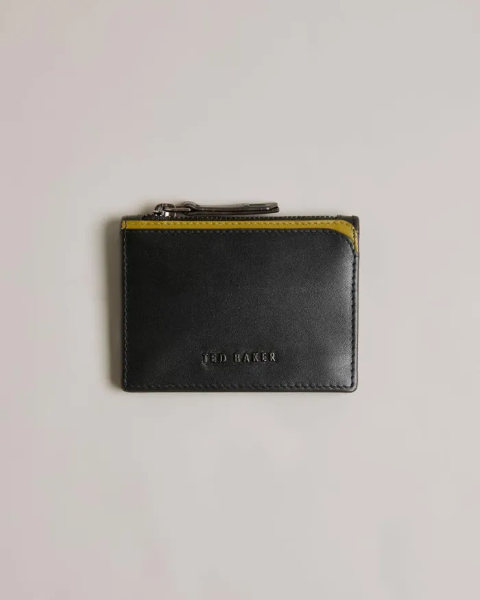 Contrast Detail Card Holder Black Men Ted Baker Wallets and Card Holders