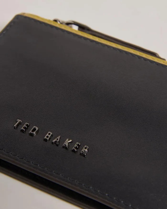 Contrast Detail Card Holder Black Men Ted Baker Wallets and Card Holders