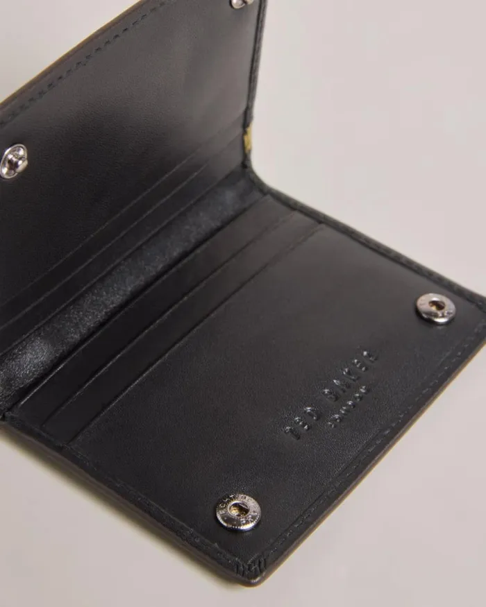 Contrast Detail Card Holder Black Men Ted Baker Wallets and Card Holders