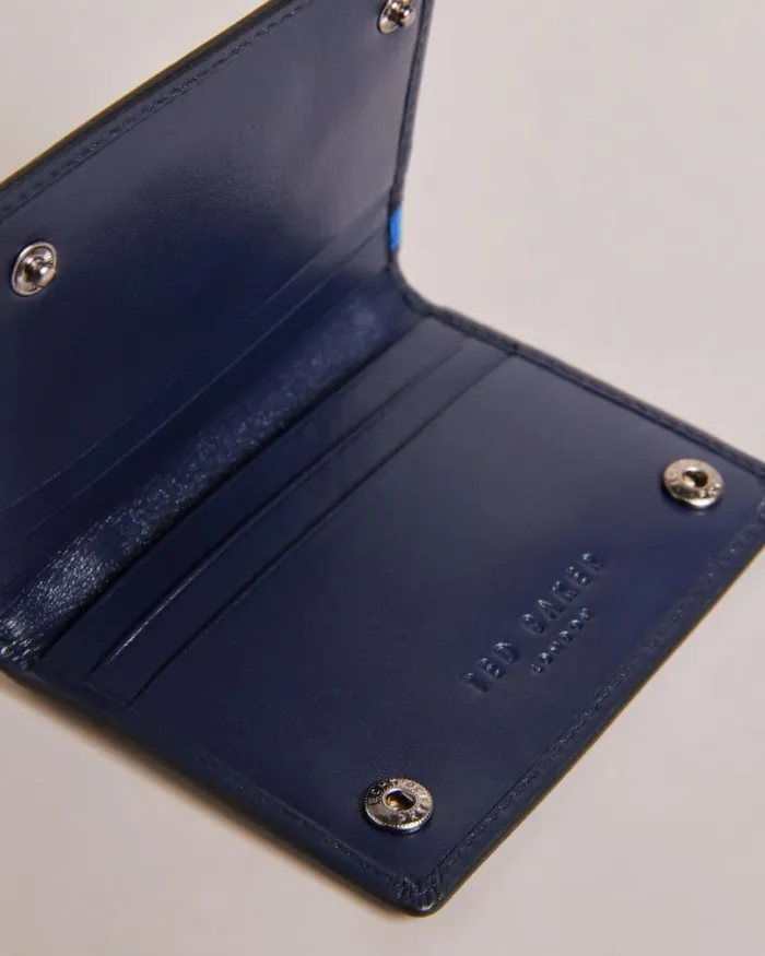 Contrast Detail Card Holder Navy Men Ted Baker Wallets and Card Holders