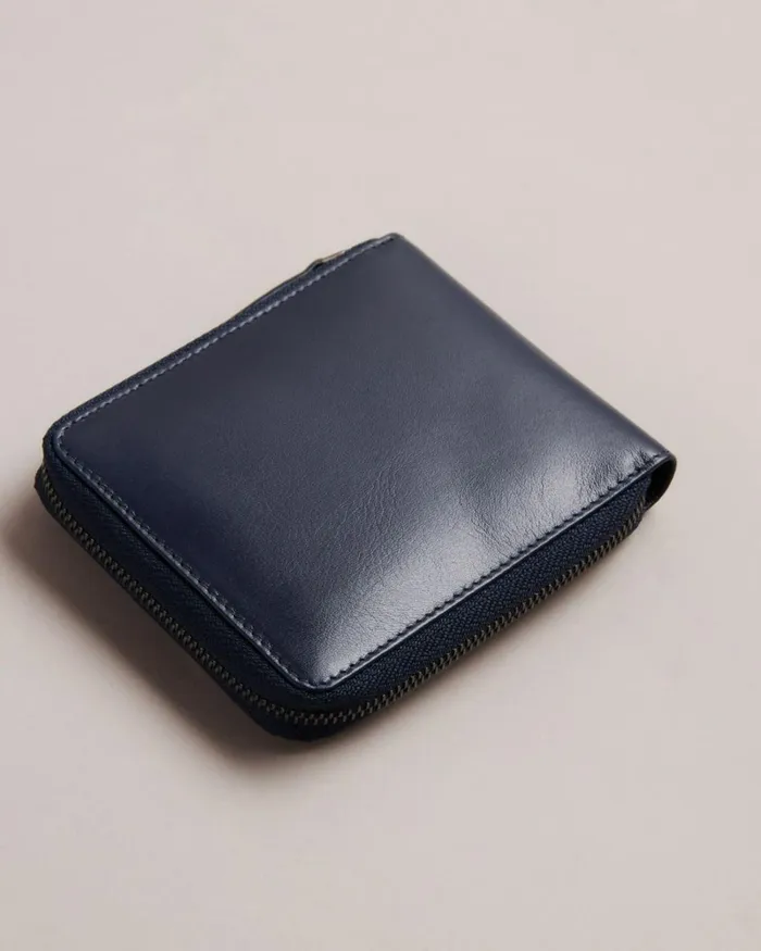 Corner Detail Zip Around Wallet Navy Men Ted Baker Wallets and Card Holders Corner Detail Zip Around Wallet Navy Men Ted Baker Wallets and Card Holders