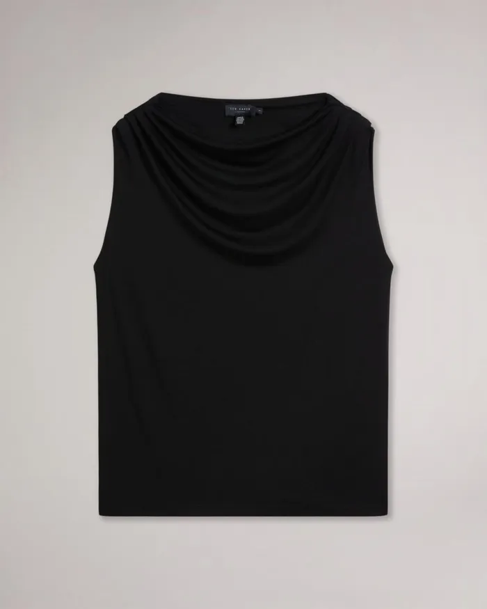 Cowl Neck Draped Top Black Women Ted Baker Clothing