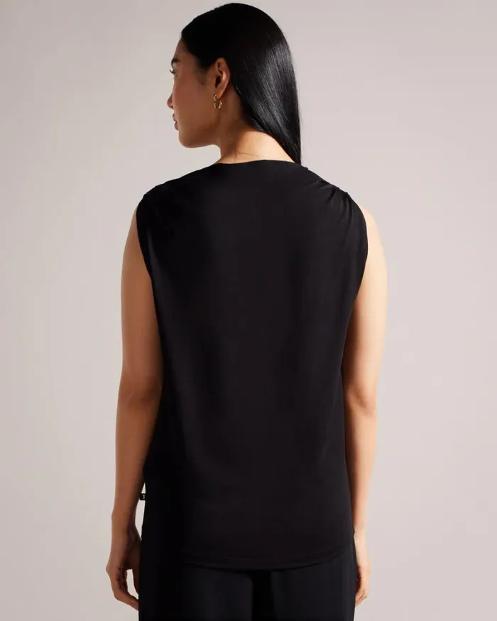 Cowl Neck Draped Top Black Women Ted Baker Clothing