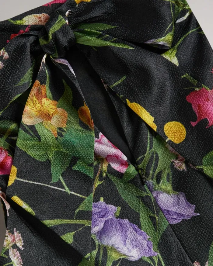 Cowl Neck Midi Slip Dress Black Women Ted Baker Clothing
