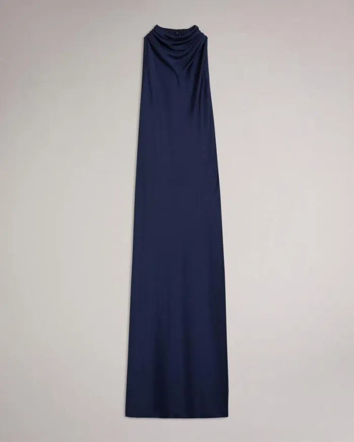 Cowl Neck Sleeveless Midi Dress Navy Women Ted Baker Clothing Cowl Neck Sleeveless Midi Dress Navy Women Ted Baker Clothing