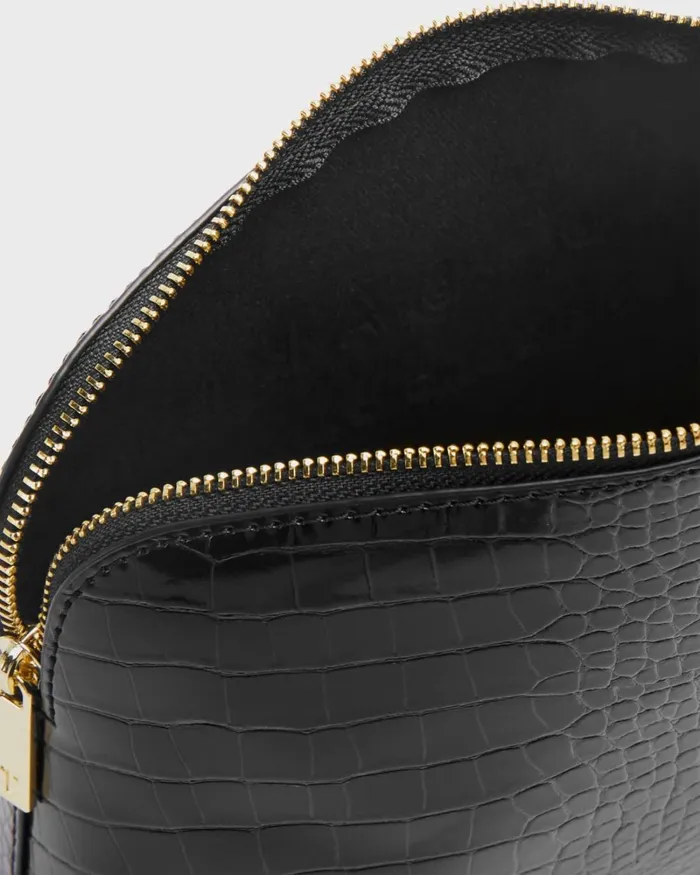 Croc Detail Debossed Makeup Bag Black Women Ted Baker Wash and Makeup Bags Croc Detail Debossed Makeup Bag Black Women Ted Baker Wash and Makeup Bags