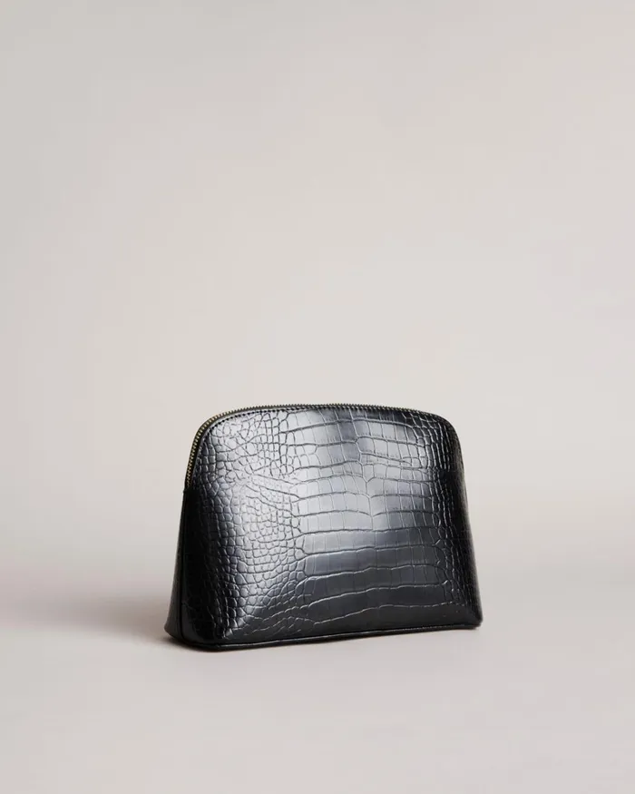 Croc Detail Debossed Makeup Bag Black Women Ted Baker Wash and Makeup Bags Croc Detail Debossed Makeup Bag Black Women Ted Baker Wash and Makeup Bags