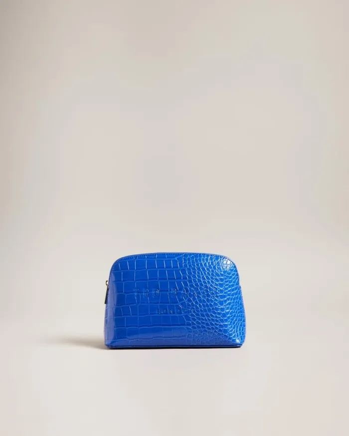 Croc Detail Debossed Makeup Bag Bright Blue Women Ted Baker Bags Croc Detail Debossed Makeup Bag Bright Blue Women Ted Baker Bags