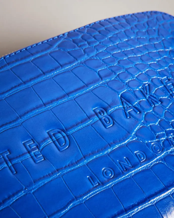 Croc Detail Debossed Makeup Bag Bright Blue Women Ted Baker Bags Croc Detail Debossed Makeup Bag Bright Blue Women Ted Baker Bags