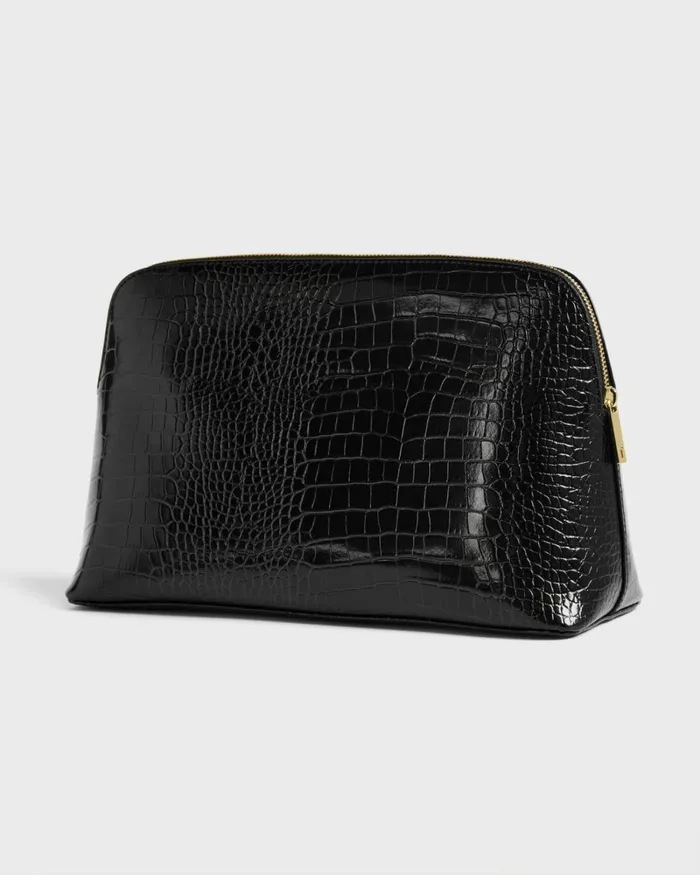 Croc Detail Debossed Washbag Black Women Ted Baker Wash and Makeup Bags Croc Detail Debossed Washbag Black Women Ted Baker Wash and Makeup Bags