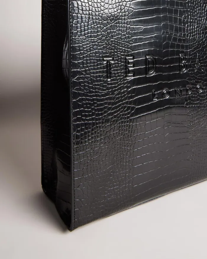Croc Detail Large Icon Black Women Ted Baker Bags Croc Detail Large Icon Black Women Ted Baker Bags