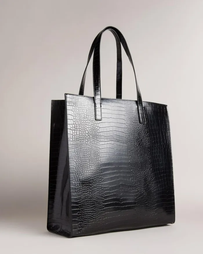 Croc Detail Large Icon Black Women Ted Baker Bags Croc Detail Large Icon Black Women Ted Baker Bags