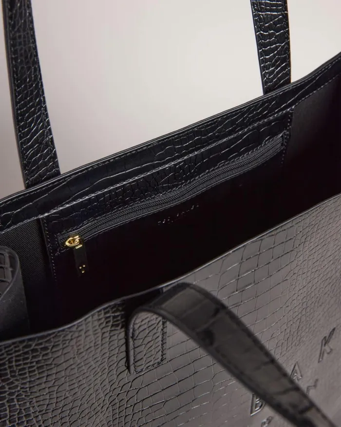 Croc Detail Large Icon Black Women Ted Baker Bags Croc Detail Large Icon Black Women Ted Baker Bags