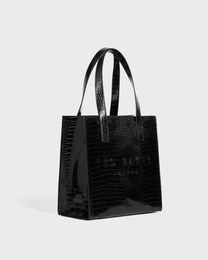 Croc Detail Small Icon Black Women Ted Baker Tote Bags Croc Detail Small Icon Black Women Ted Baker Tote Bags