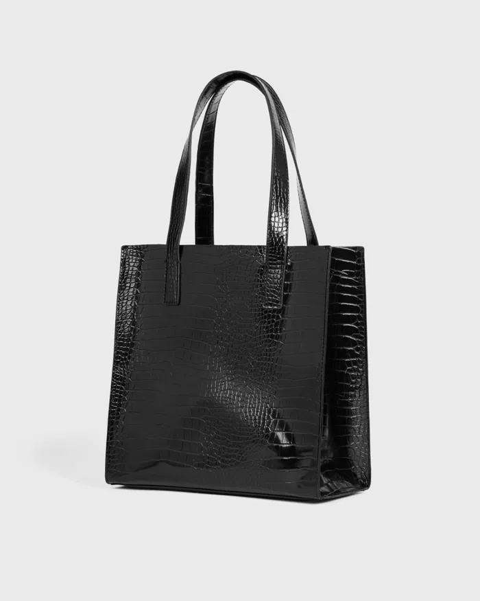 Croc Detail Small Icon Black Women Ted Baker Tote Bags Croc Detail Small Icon Black Women Ted Baker Tote Bags