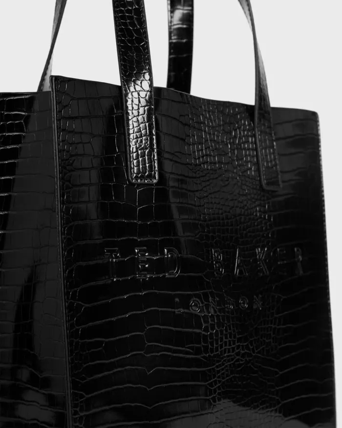 Croc Detail Small Icon Black Women Ted Baker Tote Bags Croc Detail Small Icon Black Women Ted Baker Tote Bags