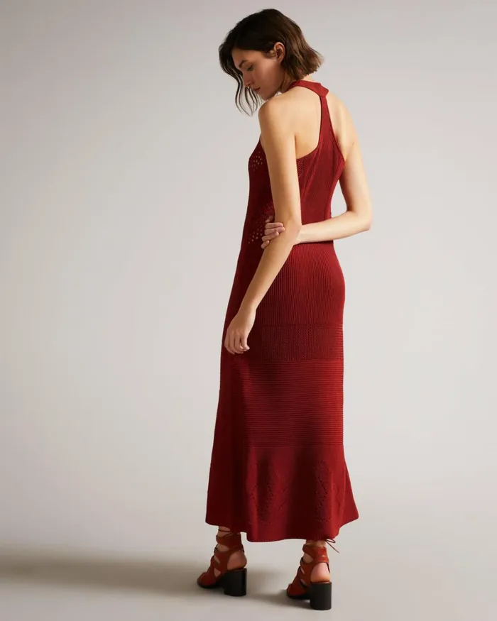 Crochet Easy Fit Maxi Dress Brown Women Ted Baker Dresses