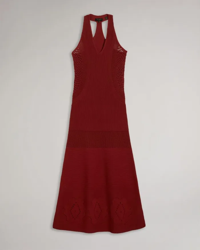 Crochet Easy Fit Maxi Dress Brown Women Ted Baker Dresses Crochet Easy Fit Maxi Dress Brown Women Ted Baker Dresses