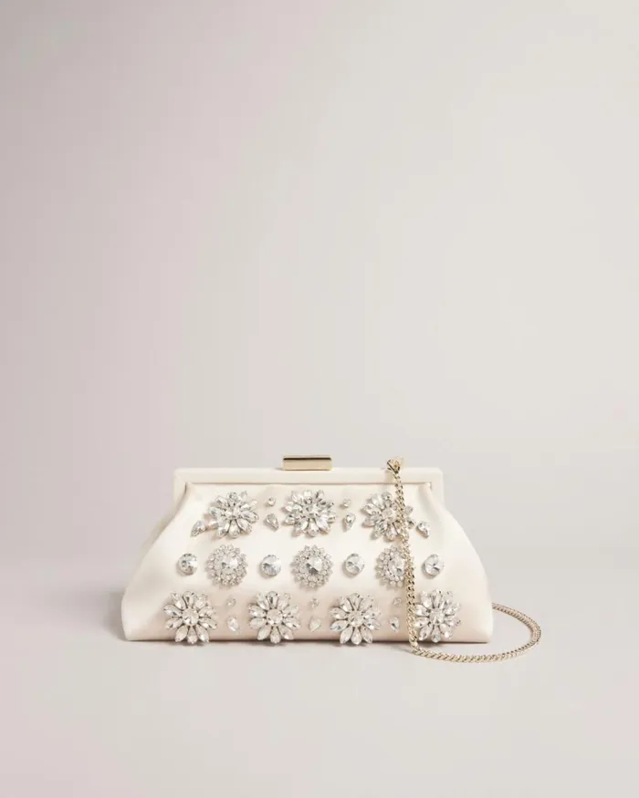 Crystal Embellished Clutch Ecru Women Ted Baker Bags Crystal Embellished Clutch Ecru Women Ted Baker Bags