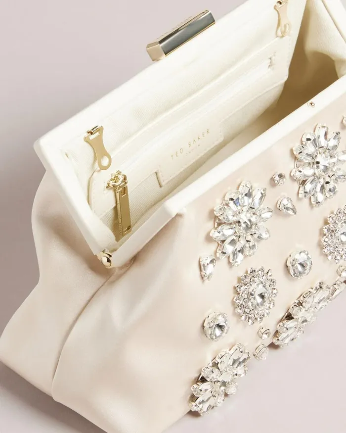 Crystal Embellished Clutch Ecru Women Ted Baker Bags Crystal Embellished Clutch Ecru Women Ted Baker Bags