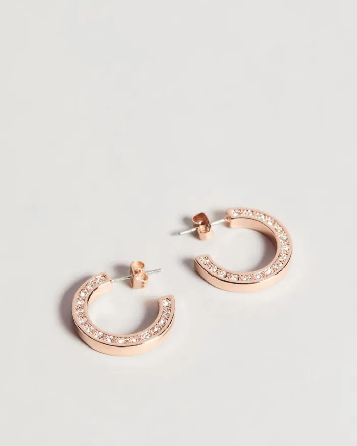 Crystal Hoop Earring Rosegold Color Women Ted Baker Jewelry