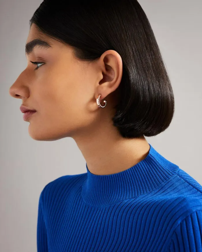 Crystal Hoop Earring Rosegold Color Women Ted Baker Jewelry
