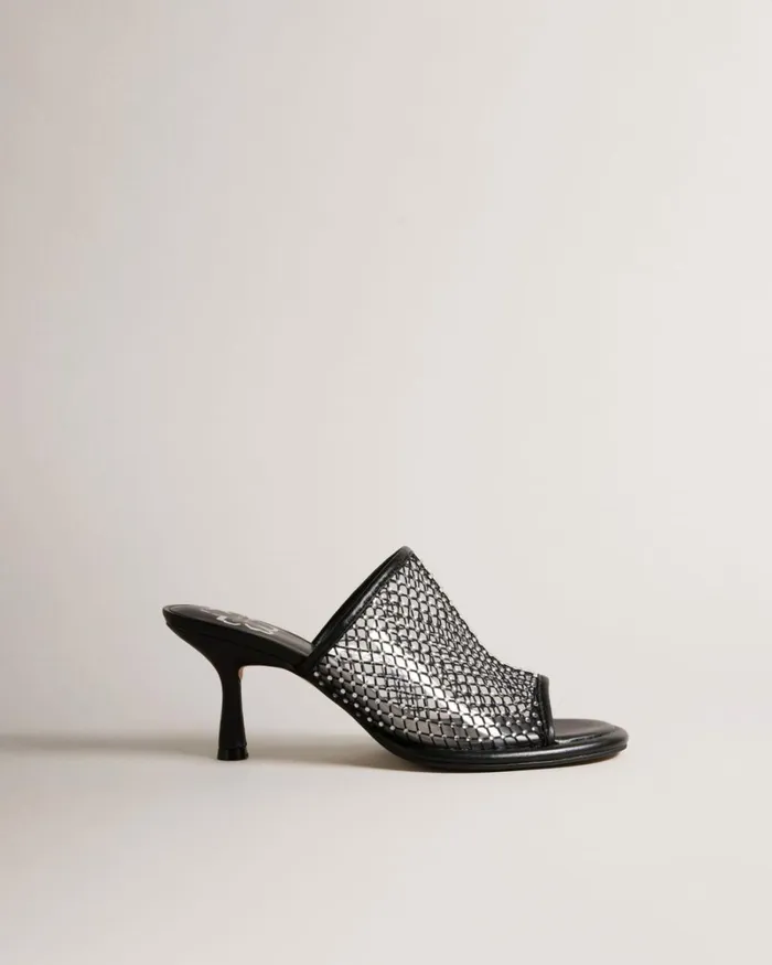 Crystal Mesh Heeled Sandals Black Women Ted Baker Heels Crystal Mesh Heeled Sandals Black Women Ted Baker Heels