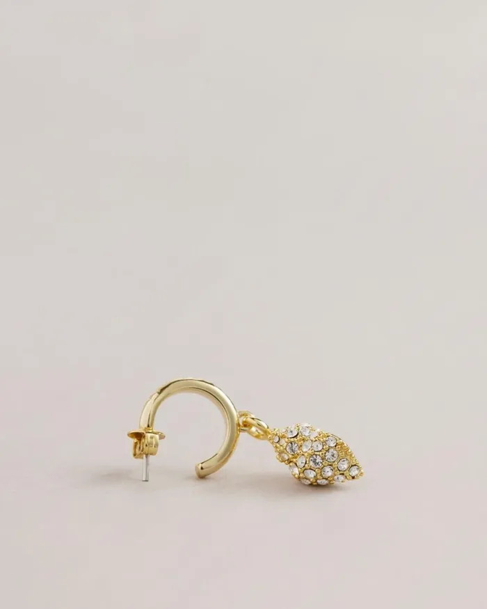 Crystal Shell Hoop Drop Earrings Gold Color Women Ted Baker Jewelry
