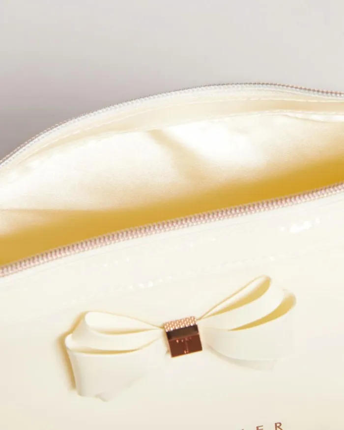 Curved Bow Wash Bag Ivory Women Ted Baker Wash and Makeup Bags