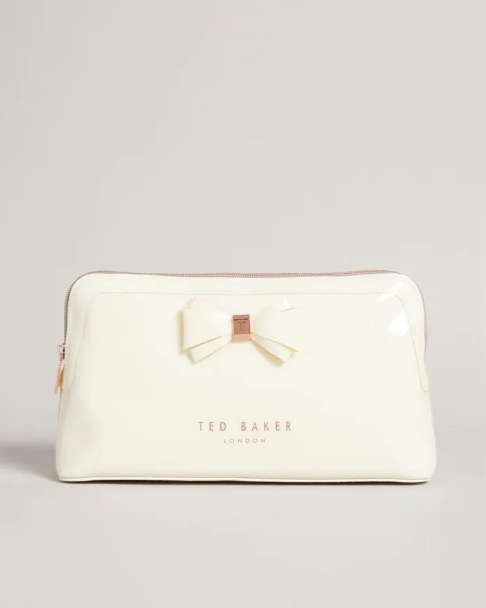 Curved Bow Wash Bag Ivory Women Ted Baker Wash and Makeup Bags Curved Bow Wash Bag Ivory Women Ted Baker Wash and Makeup Bags
