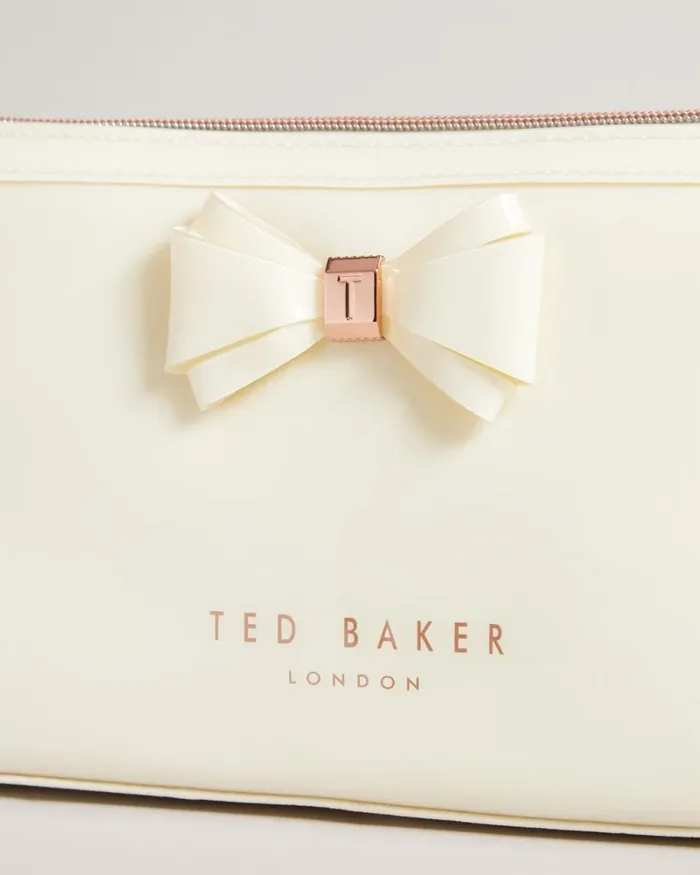 Curved Bow Wash Bag Ivory Women Ted Baker Wash and Makeup Bags Curved Bow Wash Bag Ivory Women Ted Baker Wash and Makeup Bags