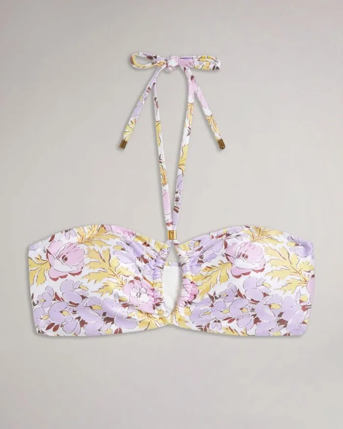 Cut Out Detail Bikini Top White Women Ted Baker Clothing