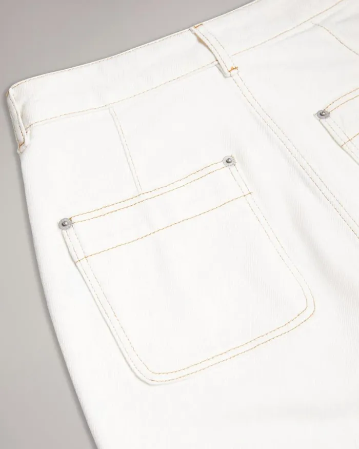 Denim Midi Pencil Skirt Ivory Women Ted Baker Clothing Denim Midi Pencil Skirt Ivory Women Ted Baker Clothing