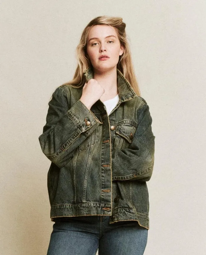 Denim Women039s The Great The Slouchy Jean Jacket Cargo Wash