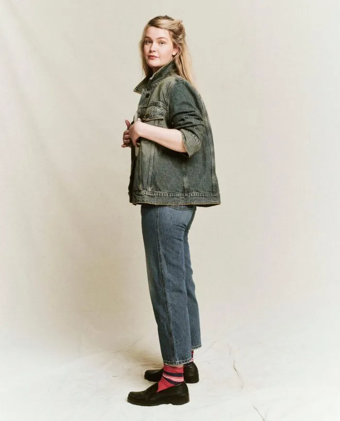 Denim Women039s The Great The Slouchy Jean Jacket Cargo Wash