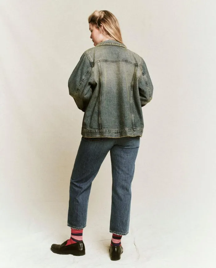 Denim Women039s The Great The Slouchy Jean Jacket Cargo Wash