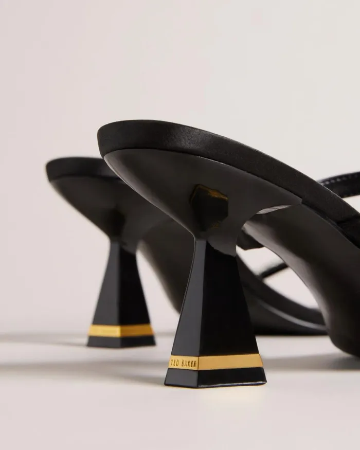 Diamante Satin Kitten Heel Sandals Black Women Ted Baker Sandals and Sliders Diamante Satin Kitten Heel Sandals Black Women Ted Baker Sandals and Sliders