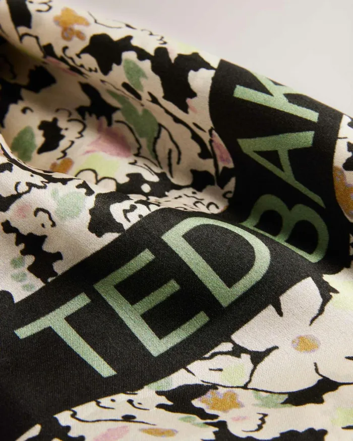Ditsy Floral Square Satin Scarf Black Women Ted Baker Scarves Ditsy Floral Square Satin Scarf Black Women Ted Baker Scarves