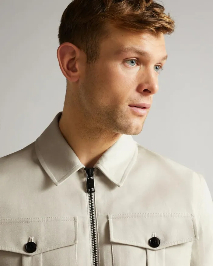 Double Faced Short Jacket Ecru Men Ted Baker Clothing Double Faced Short Jacket Ecru Men Ted Baker Clothing