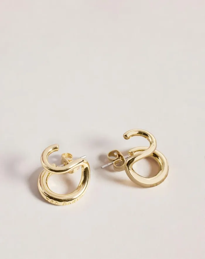 Double Hoop Earrings Gold Color Women Ted Baker Jewelry