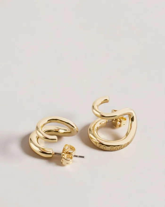 Double Hoop Earrings Gold Color Women Ted Baker Jewelry