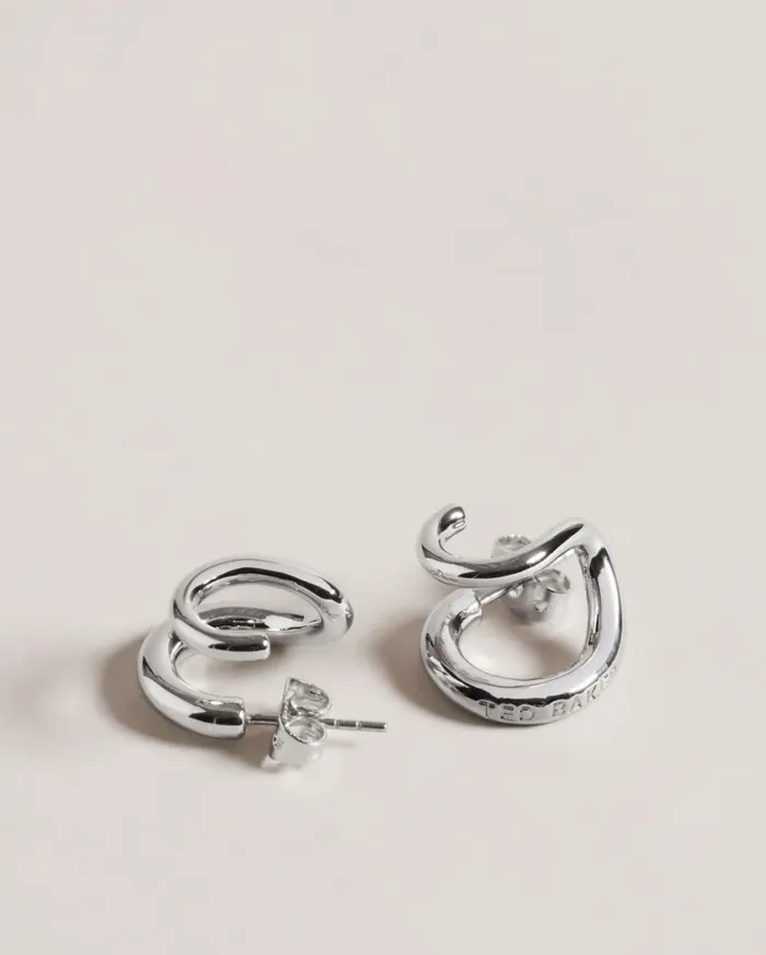 Double Hoop Earrings Silver Color Women Ted Baker Jewelry