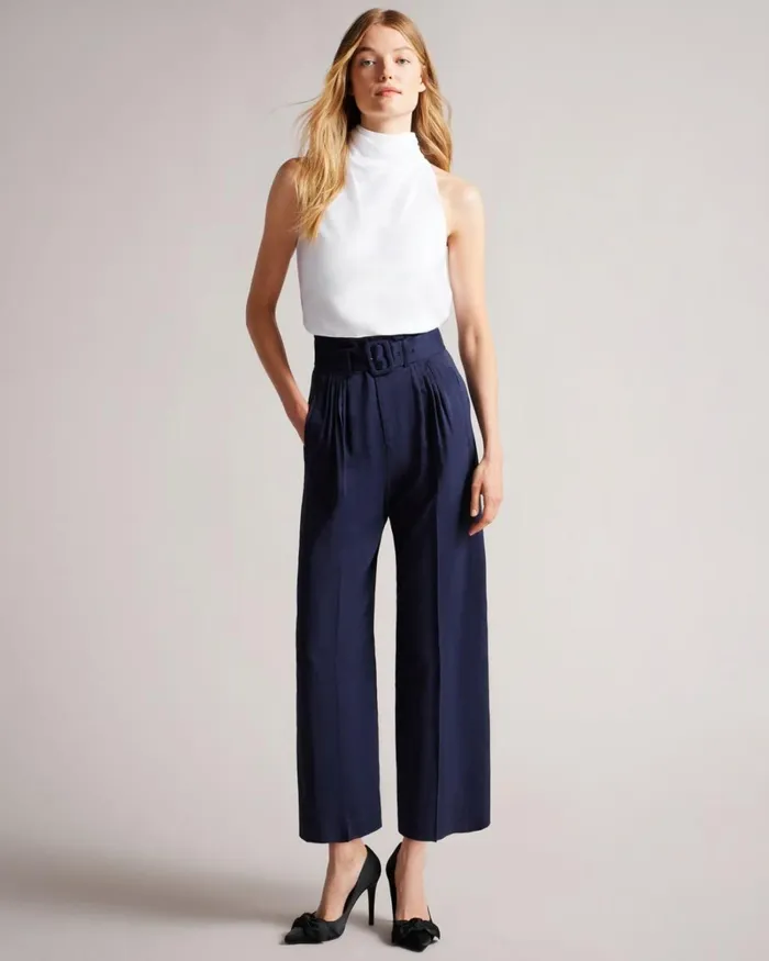 Draped High Neck Bias Cut Top White Women Ted Baker Clothing Draped High Neck Bias Cut Top White Women Ted Baker Clothing