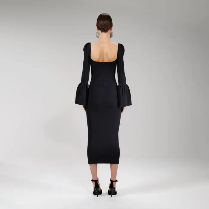 Dresses Woman SelfPortrait Aqua Viscose Knitted Midi Dress Dresses Woman SelfPortrait Aqua Viscose Knitted Midi Dress