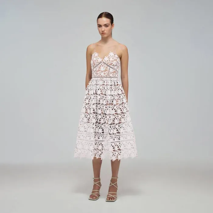 Dresses Woman SelfPortrait Azaelea Dress White Dresses Woman SelfPortrait Azaelea Dress White